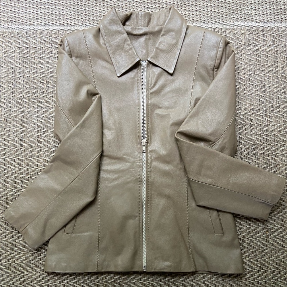 Beautiful Nude Leather Coat